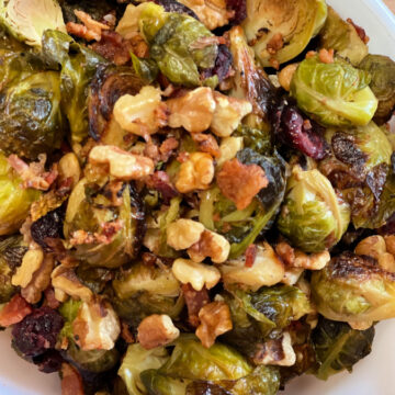 Brussels Sprouts with Bacon, Walnuts and Cranberries